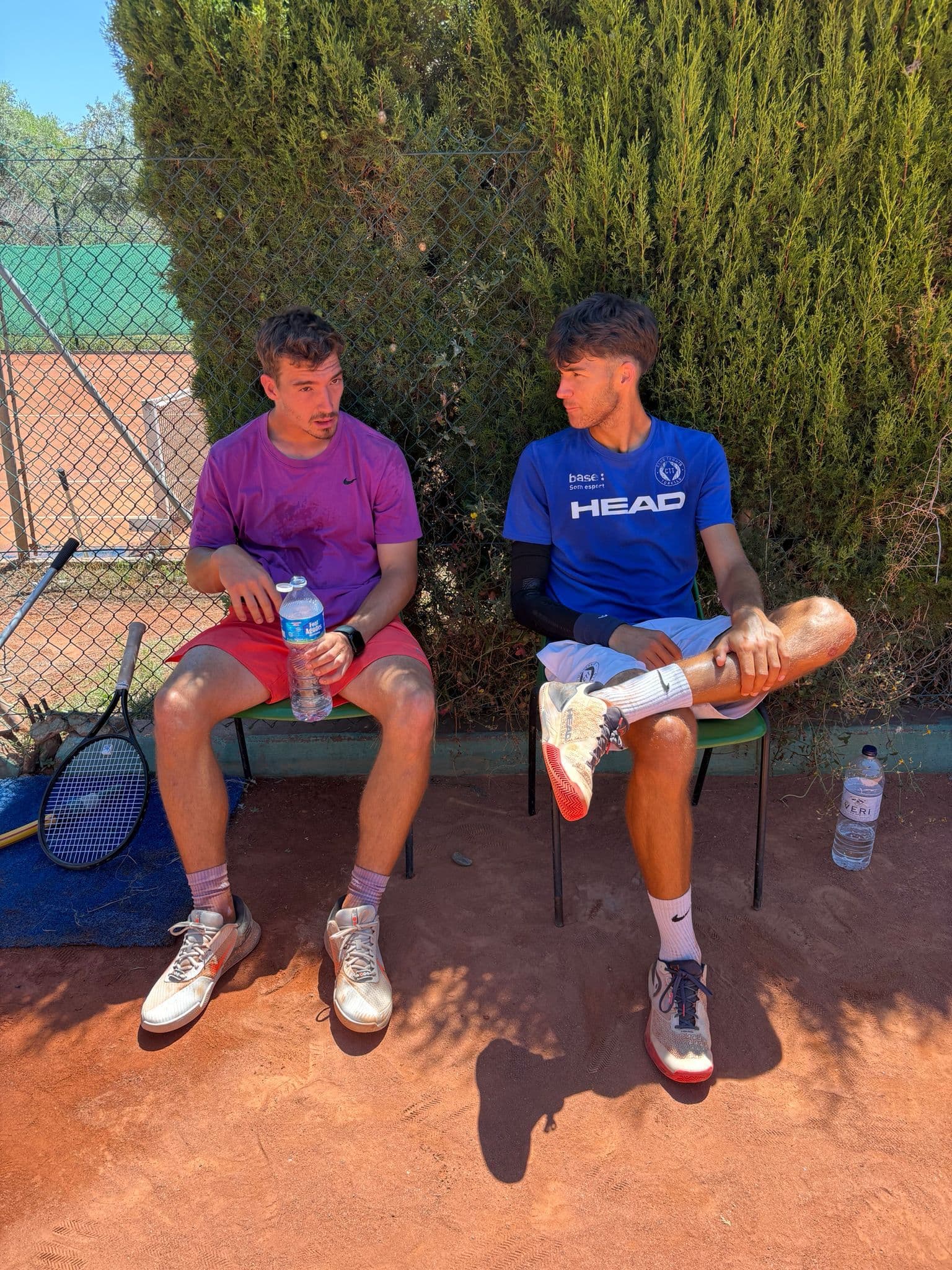 Marc Ros and & Lluc Mir in a training session break