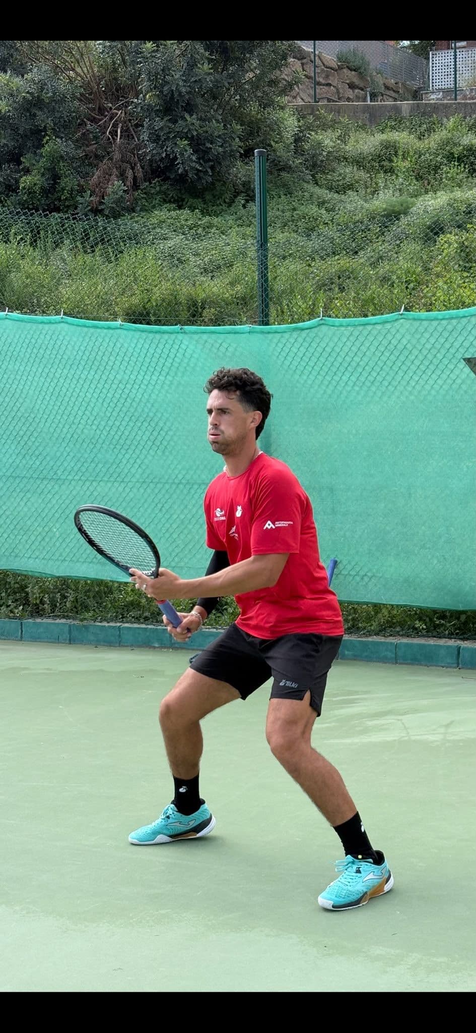 Posición de espera durante un entrenamiento